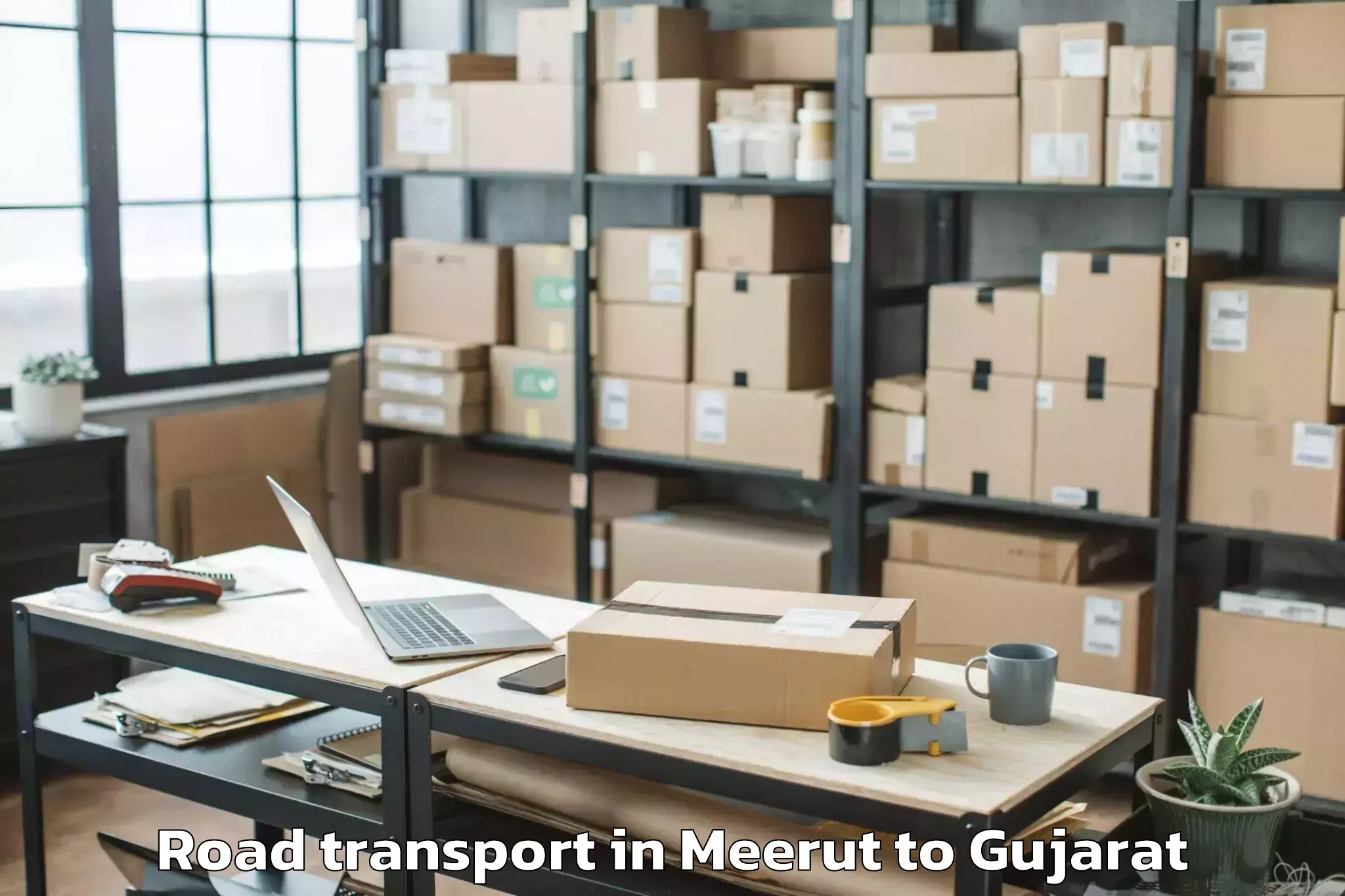 Book Meerut to Mangrol Road Transport Online